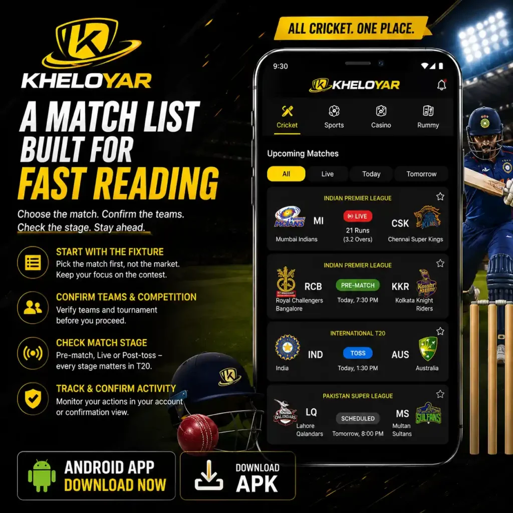 A Match List Built for Fast Reading