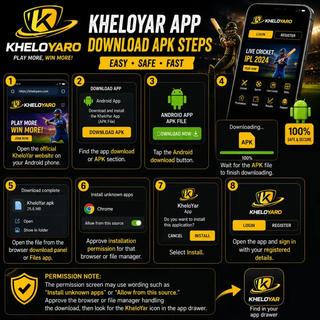 KheloYar App Download APK Steps